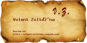Volent Zoltána névjegykártya